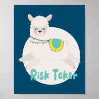 Risicodrager Kawaii grappig, blij wit lama die spr