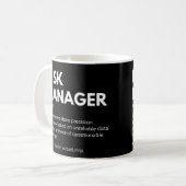 Risicomanager Grappige Werk Definitie Koffiemok (Voorkant links)