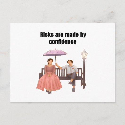 Risico's romantische koppels artis briefkaart (Voorkant)