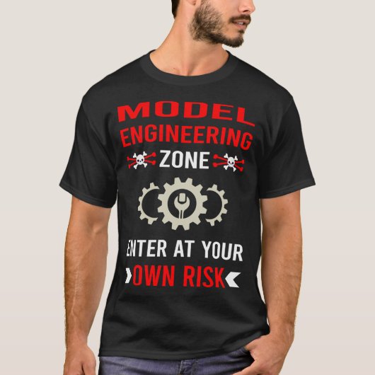 Risicozone Modeltechniek Ingenieur T-shirt (Voorkant)