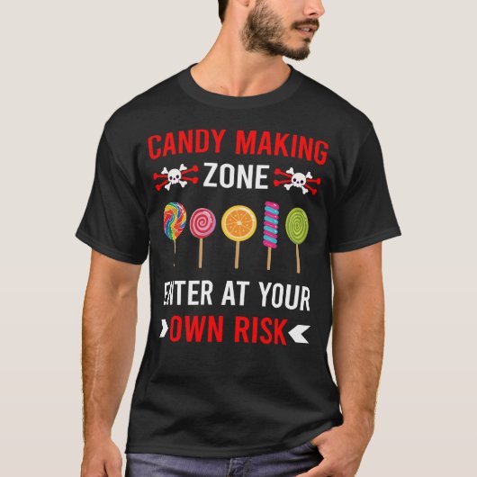 Risicozone Snoep Maker snoepgoed T-shirt (Voorkant)