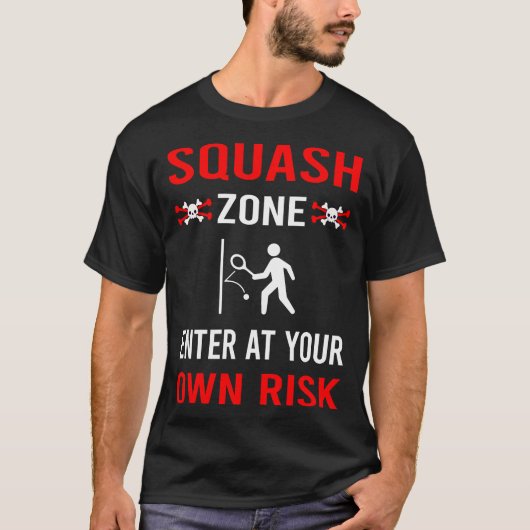 Risicozone squash t-shirt (Voorkant)