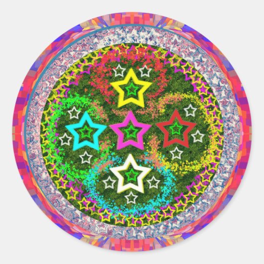 RISING 5Stars - Kinder liefde FiveStars Ronde Sticker (Voorkant)