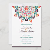 Rising Boho Indian Fusion Floral Mandala Wedding Kaart (Voorkant)