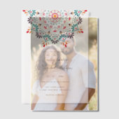 Rising Boho Indian Fusion Floral Mandala Wedding Vellum Uitnodigingen (Offset (Koppel))