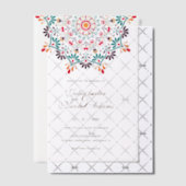 Rising Boho Indian Fusion Floral Mandala Wedding Vellum Uitnodigingen (Offset (Uitnodiging))