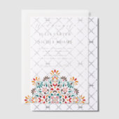 Rising Boho Indian Fusion Floral Mandala Wedding Vellum Uitnodigingen (Offset (Uitnodiging))