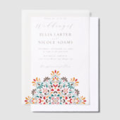 Rising Boho Indian Fusion Floral Mandala Wedding Vellum Uitnodigingen (Offset)