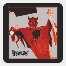 "Rising Devil" Square Stickers