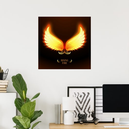 Rising Fire - Phoenix Wings Poster (Thuiskantoor)