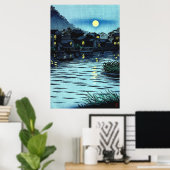 Rising Moon bij Katase River Kasamatsu Shiro 1953 Poster (Thuiskantoor)