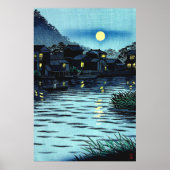 Rising Moon bij Katase River Kasamatsu Shiro 1953 Poster (Voorkant)