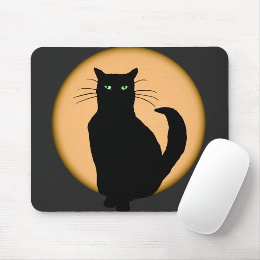 Rising Moon Cat Silhouette Mousepad Muismat (Met muis)
