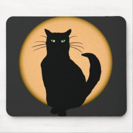 Rising Moon Cat Silhouette Mousepad Muismat