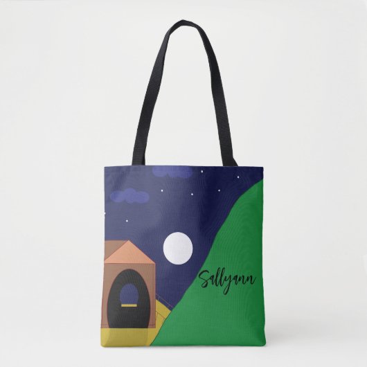 Rising Moon en Mountain in Vermont Tote Bag (Voorkant)