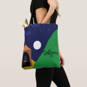 Rising Moon en Mountain in Vermont Tote Bag (Dichtbij)