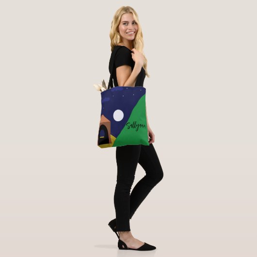 Rising Moon en Mountain in Vermont Tote Bag (Op model)