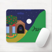 Rising Moon met appelboom en berg Muismat (Met muis)