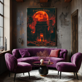 Rising Mummy Halloween - Oude Graf & Bloed Maan Poster