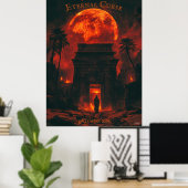 Rising Mummy Halloween - Oude Graf & Bloed Maan Poster (Thuiskantoor)