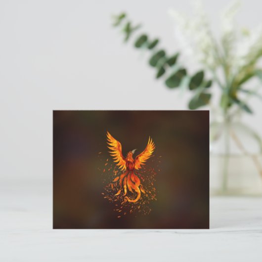 Rising Phoenix Bird Briefkaart (Staand voorkant)