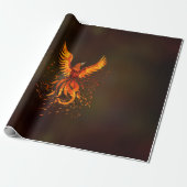 Rising Phoenix Bird Cadeaupapier (Uitgerold)