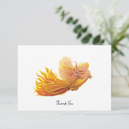 Rising Phoenix Bird Illustratie Bedankkaart (Staand voorkant)