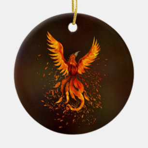 Rising Phoenix Bird Keramisch Ornament