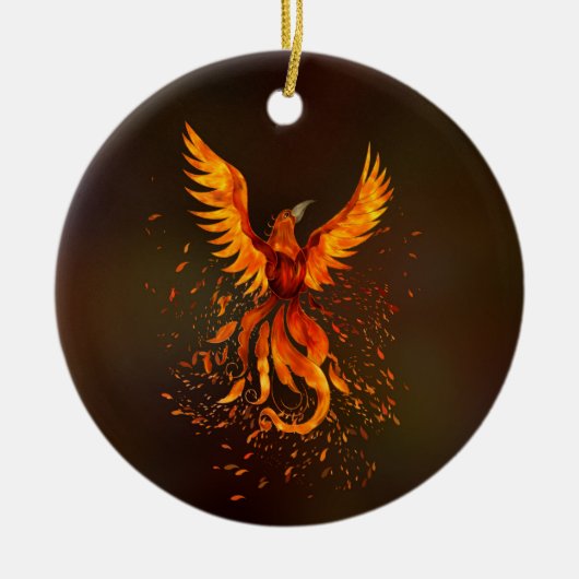 Rising Phoenix Bird Keramisch Ornament (Voorkant)