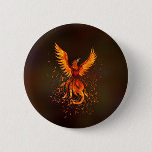 Rising Phoenix Bird Ronde Button 5,7 Cm