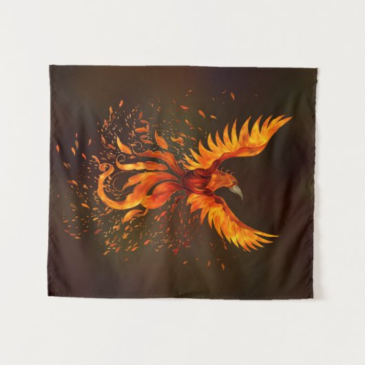Rising Phoenix Bird Wandkleed (Voorkant (horizontaal))