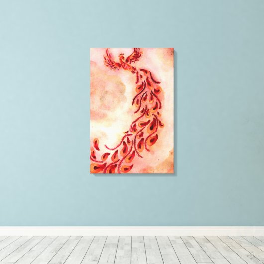 Rising Phoenix Canvas Afdruk (Insitu (Houten vloer))