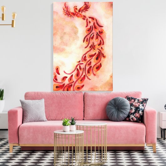 Rising Phoenix Canvas Afdruk (Insitu (Woonkamer))