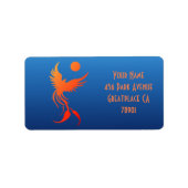 Rising Phoenix in Flames adreslabel Etiket (Voorkant)