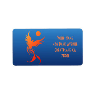 Rising Phoenix in Flames adreslabel Etiket