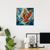 Rising Phoenix – Modern Art Poster (Thuiskantoor)