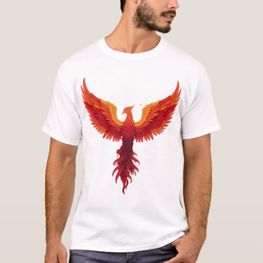 "Rising Phoenix" Mythische Vogel Grafische T-shirt (Voorkant)