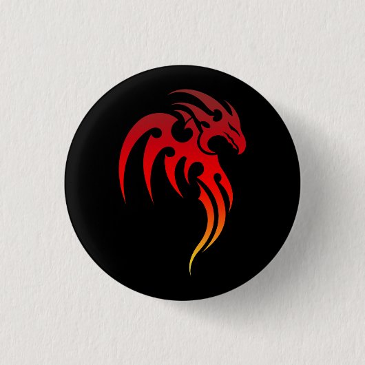 Rising Phoenix Tribal Symbool Ronde Button 3,2 Cm (Voorkant)