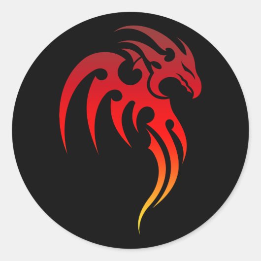 Rising Phoenix Tribal Symbool Ronde Sticker (Voorkant)