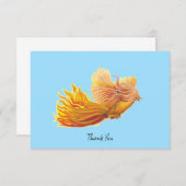 Rising Phoenix Vogel Illustratie Pastel Sky Blue Bedankkaart (Voorkant / Achterkant)