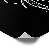 Rising Phoenix wit op zwart Poster (Hoek)