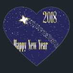 Rising Star 2018 Hart Sticker<br><div class="desc">Een opkomende ster die een gelukkig nieuw jaar 2018 introduceert</div>