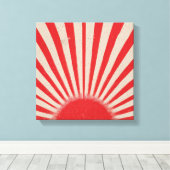 Rising Sun Background – Retro Vintage Rays Canvas Afdruk (Insitu (Houten vloer))
