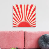 Rising Sun Background – Retro Vintage Rays Canvas Afdruk (Insitu (Woonkamer))
