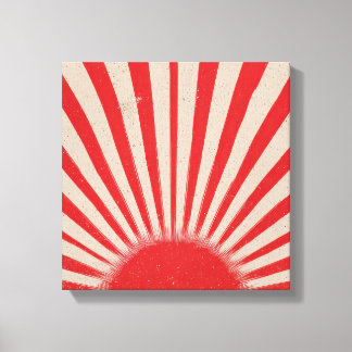Rising Sun Background – Retro Vintage Rays Canvas Afdruk