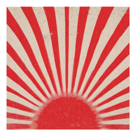 Rising Sun Background – Retro Vintage Rays Foto Afdruk (Voorkant)