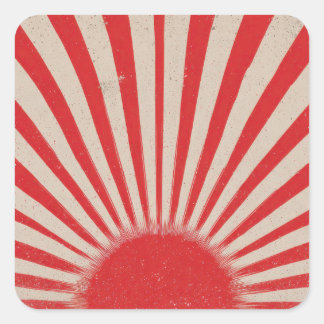 Rising Sun Background – Retro Vintage Rays Vierkante Sticker