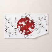 Rising Sun Cherry Blossom Red Black White Bad Handdoek (Handdoek)