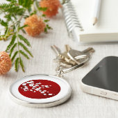 Rising Sun Cherry Blossom Red Black White Sleutelhanger (Zijkant)