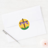 Rising Sun Draped Cross Ronde Sticker (Envelop)